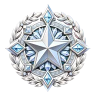 Commander rank medallion — platinum gear.